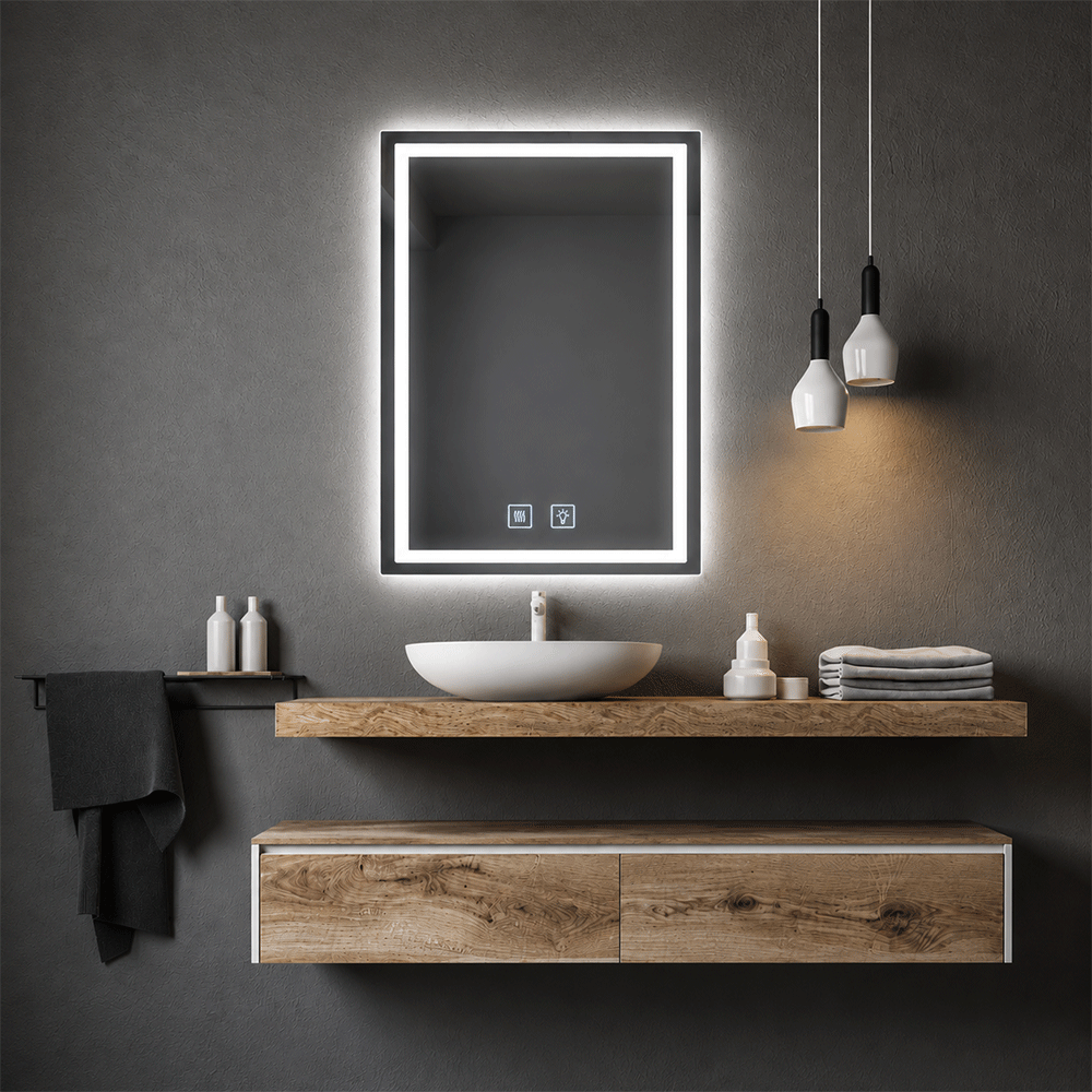 Ogledalo LED 60x80 cm sa svjetlom i grijačem — slika 2