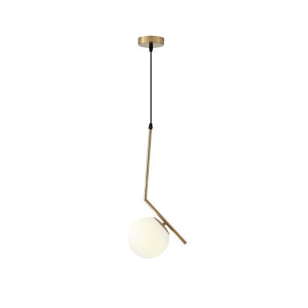 Luster visilica bronza bijela kugla ugao 1xE27 max 15W — slika 1