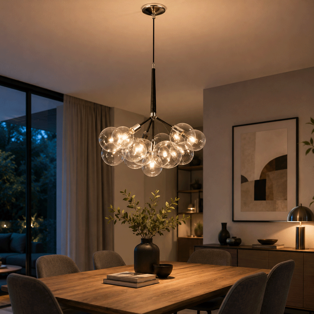 Luster visilica 6xE27 kugle prozirne 700mm — slika 2