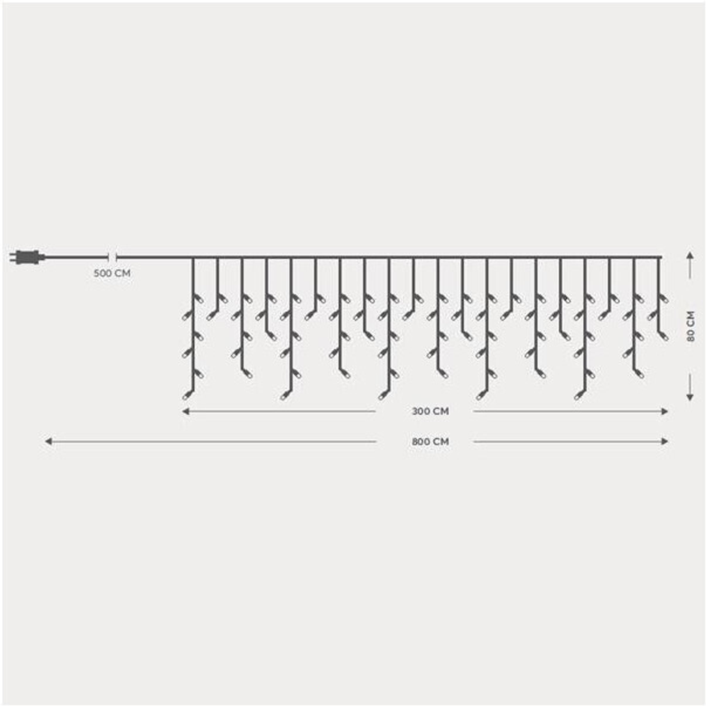 Zavjesa LED 128 dioda Bluetooth adapter 24V prozirna žica 2200-3500K 80x300 cm  5 m dužine IP44 — slika 2
