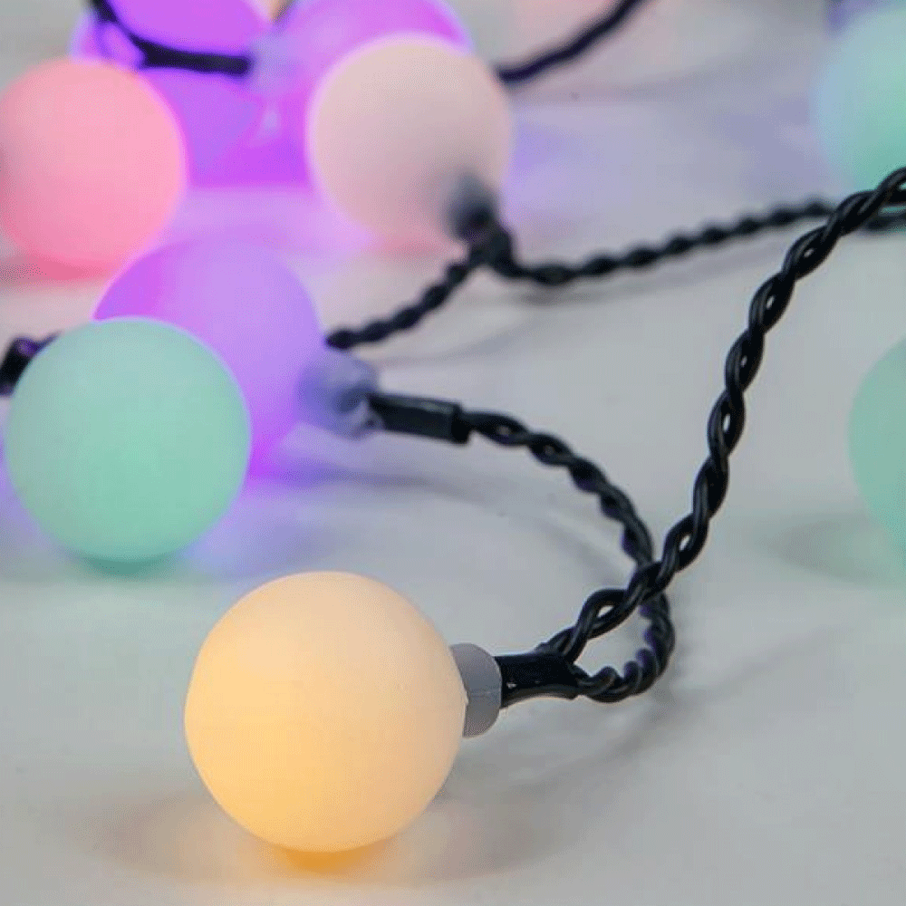 Kuglice Novogodišnje na kablu RGB 80 LED 31V  300CM, Zeleni  Kabal,  IP44 — slika 1