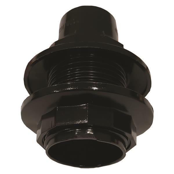 Grlo bakelitno E14 2 prstena crno — slika 1
