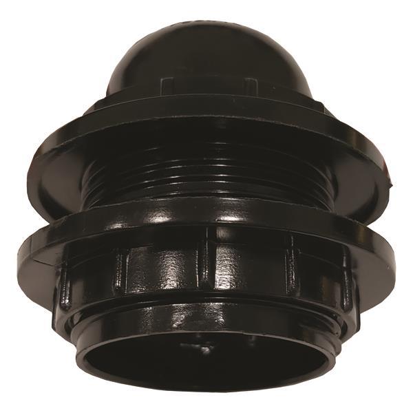 Grlo bakelitno E27 2 prstena crno — slika 1