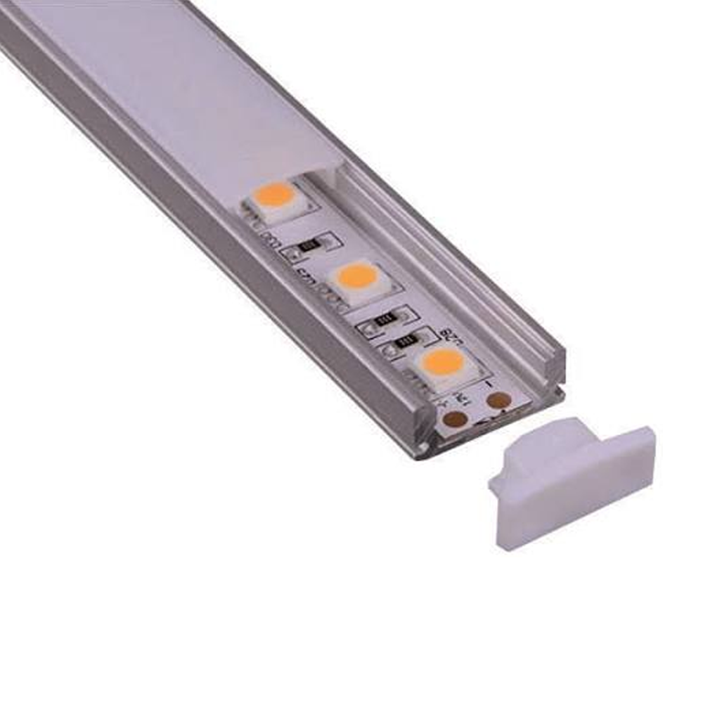 Profil aluminijski nadgradni plitkil SIVI  2m 17,65mmx7mm — slika 1