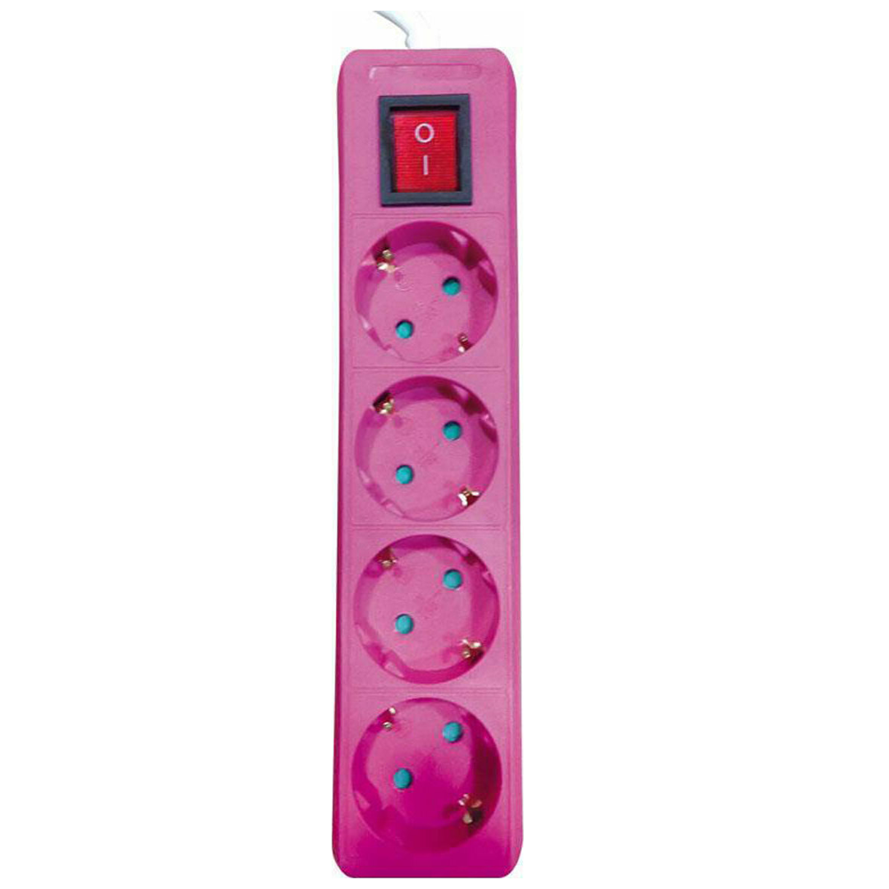 Prenosna priključnica sa prekidačem 2 m 4 mjesta 3x1,5 mm PINK — slika 2