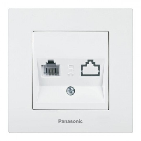 Priključak (utičnica ) Panasonic KP kompj. 1M  WKTC0405-2WH EU4 CAT6, bijela, Karre Plus — slika 1