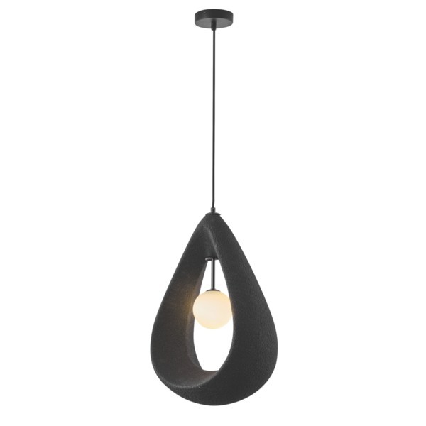 Visilica crna dizajn gips 1xG9 max. 7W 330x200 mm Dropa — slika 1