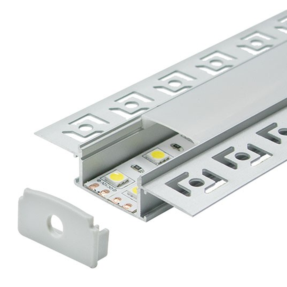 Aluminijumski profil za LED trake MA6114 ugradni za rigips set sa difuzorom 61x14x2000mm — slika 1