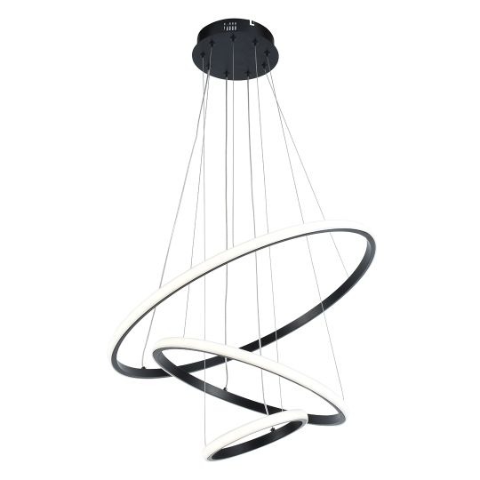 Luster visilica LED M10902-3B 50 W 3CCT  4000K  600mm crna  220V Mitea — slika 1
