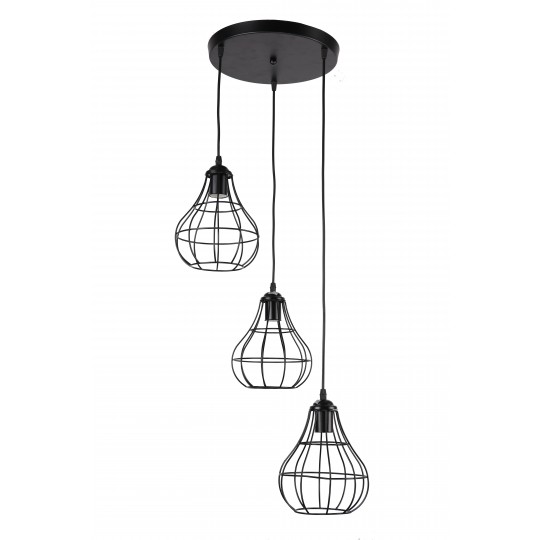 Luster visilica M0823-3 3x27 crna žičana  220v kabl: 91cm — slika 1