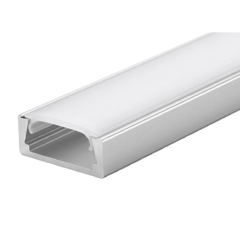 Profil aluminijumski za LED trake tip 02 nadgradni plitkil 6 mm sivi 3 metra — slika 1