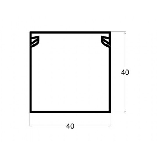 Kanalica 40x40mm 2 metra PVC — slika 2