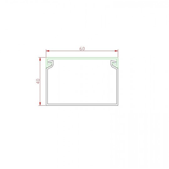 Kanalica 60x40mm 2 metra PVC — slika 2