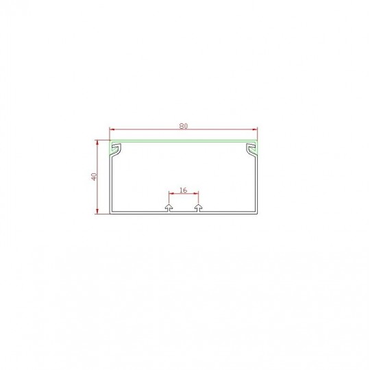 Kanalica 80x40mm 2 metra PVC — slika 2