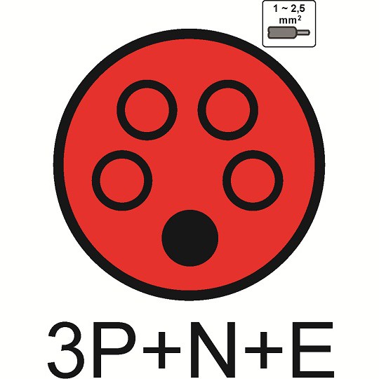Utičnica industrijska ME-UN5P-16A ip44 Mitea nazidna — slika 2