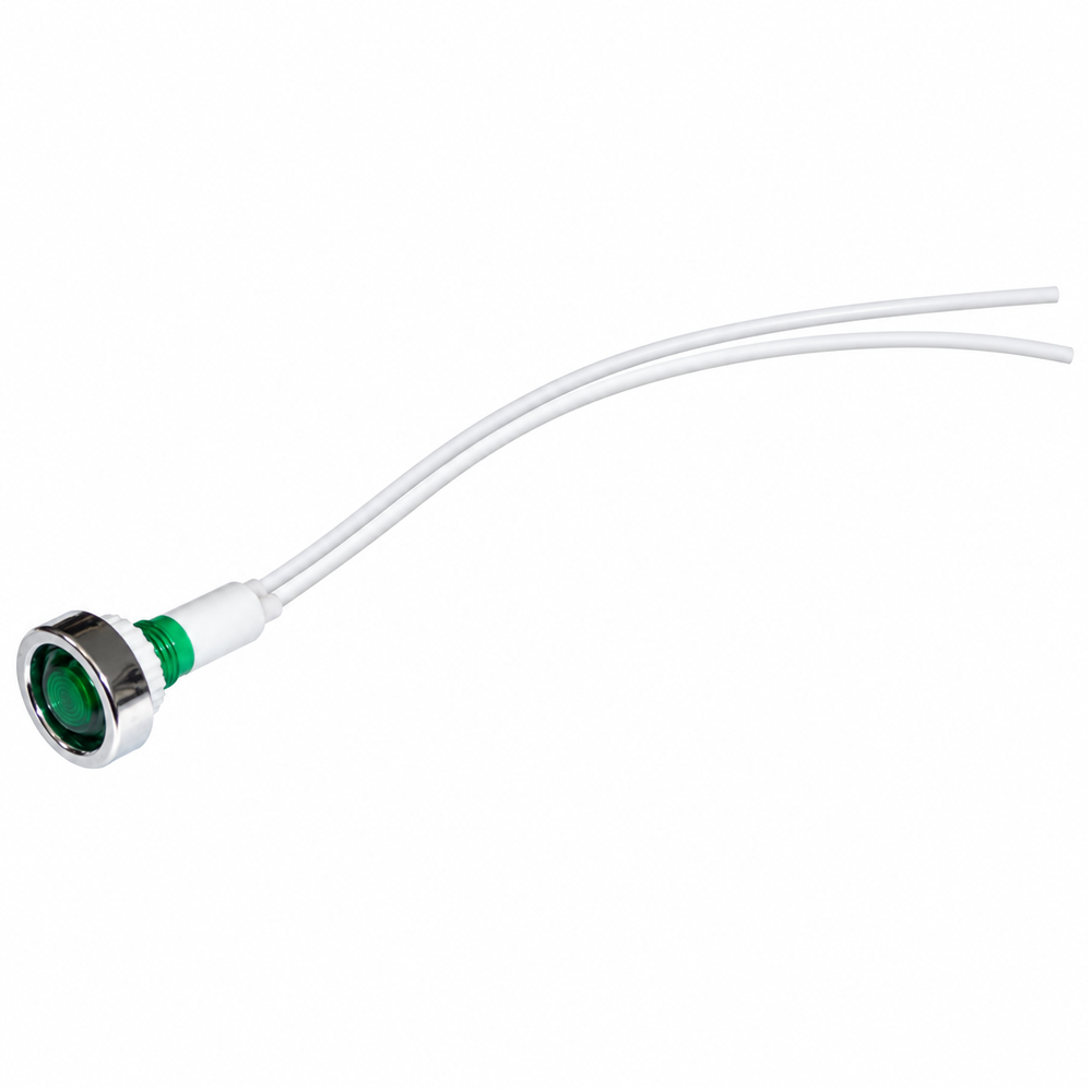 Lampica signalna LED YL244-01 ZELENA  sa krajem fi10mm — slika 1