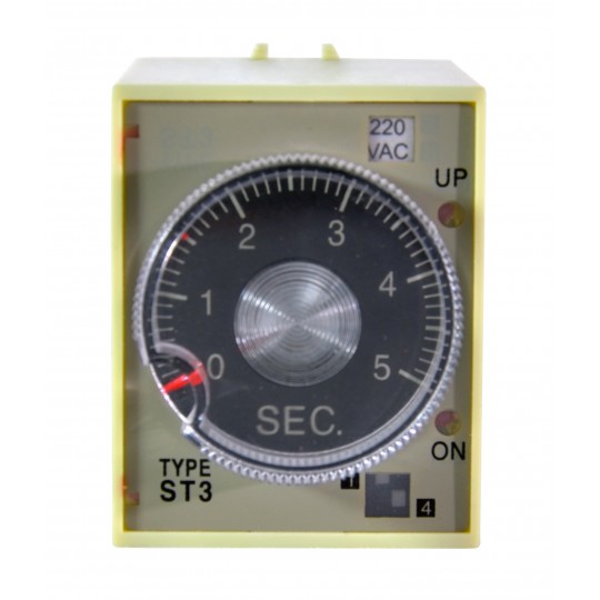 Tajmer ME-FULI 0-5 sec.  ST3PC 220V AC  Varijacija raspona tajmera: 0.5s/5s/30s/3m Mitea Electric — slika 2