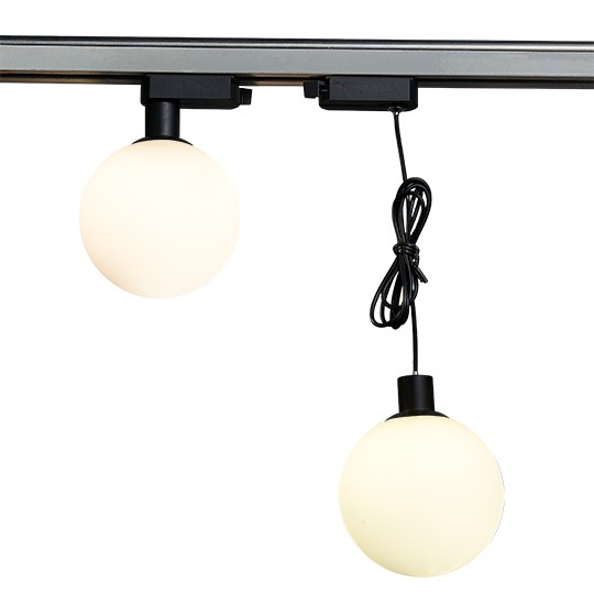 Šinska visilica kugla M205021-B crna+bijelo staklo G9 LED 3W 4000K — slika 3