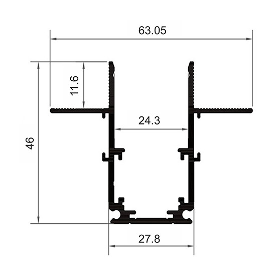 Šina magnetna 2m 13mm SLIM-UGRADNA 48V 64,5X45,7 Mitea — slika 3