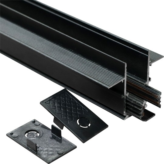 Šina Magnetna 1m 12mm slim ugradna (za namestaj) crna za 48V LED — slika 1